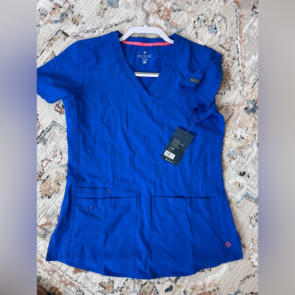 Med Couture Royal Blue V-Neck Scrub Top